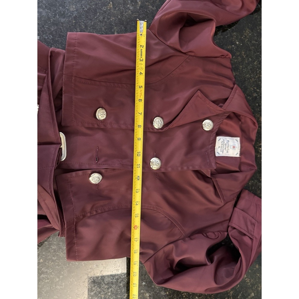 Massimo‎ Dutti Maroon Burgundy Trench Coat Women's X-Large Designer - Picture 7 of 14